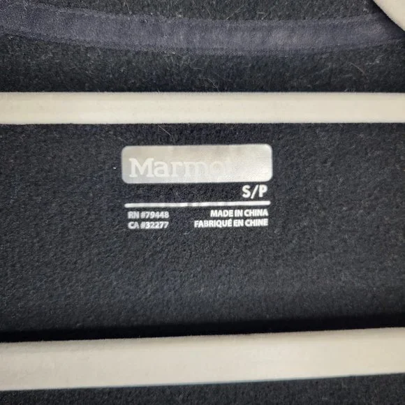 Marmot Men's Small Jacket Coat Black Green Full Zip Polartec - Picture 8 of 11